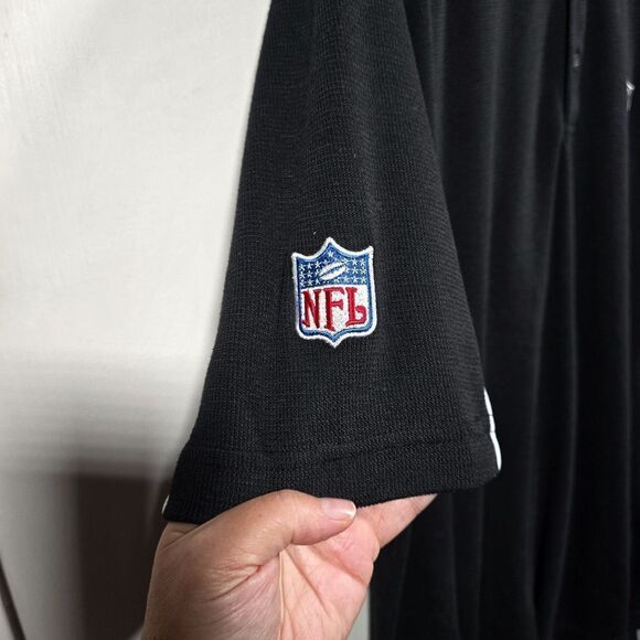 Vtg Reebok NFL Team Apparel Polo Oakland Raiders Mens‎ 2XL Black Shirt Las Vegas - Picture 5 of 10